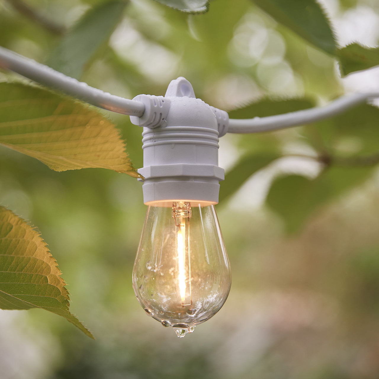 Ultimate Connect 5m 10er LED Lichterkette Glühbirnen warmweiß koppelbar weißes Kabel