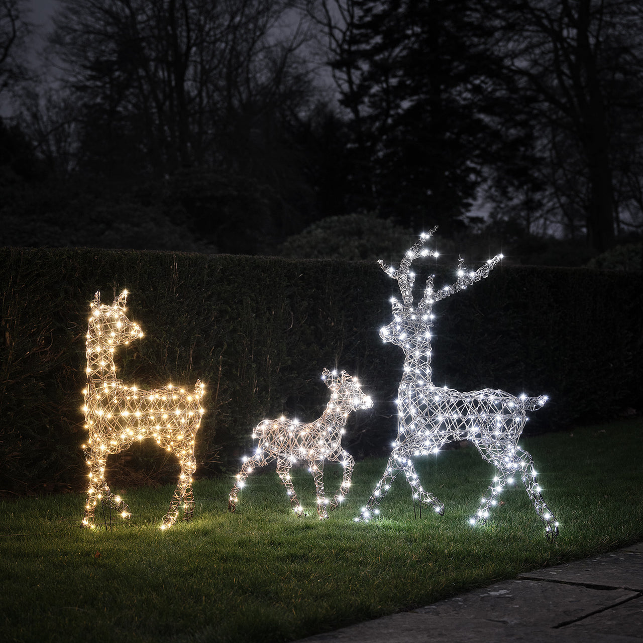 3er Set Solar-LED-Rentierfamilie L Studley
