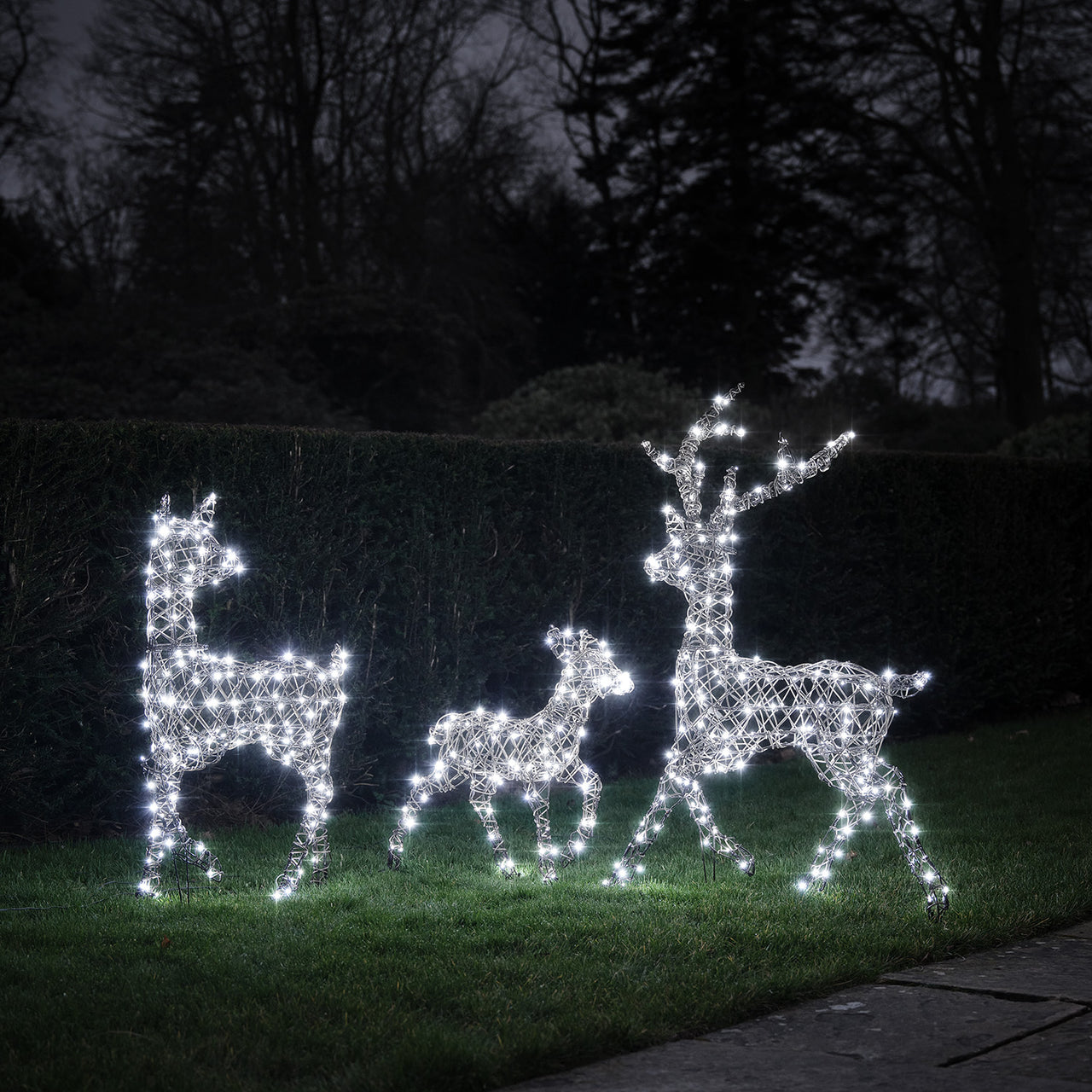 3er Set Solar-LED-Rentierfamilie L Studley