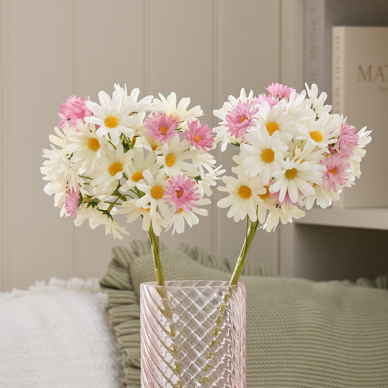 2er-Set „Daisy Dreams“ Künstliche Gänseblümchen-Zweige, 60 cm
