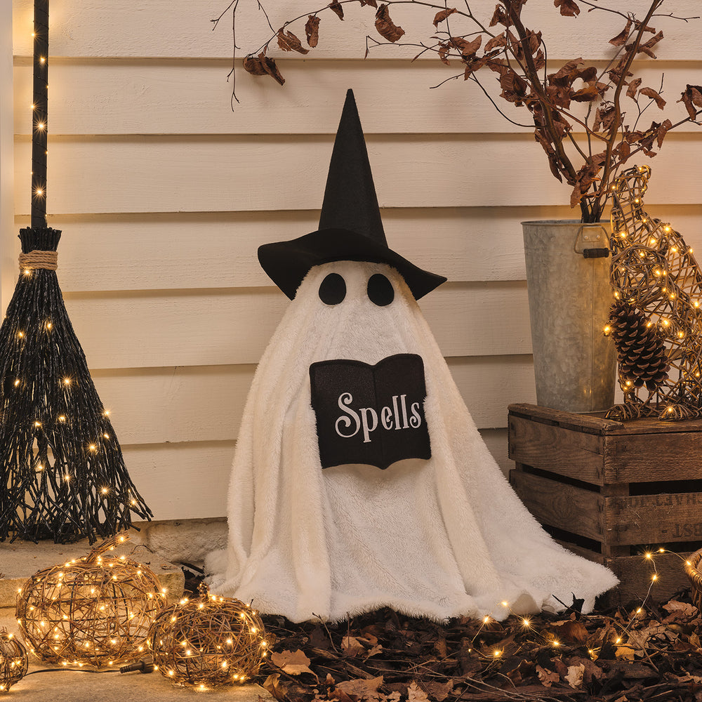 Wanda LED-Halloweenfigur Hexen-Geist für außen in Weiß ausgeschaltet