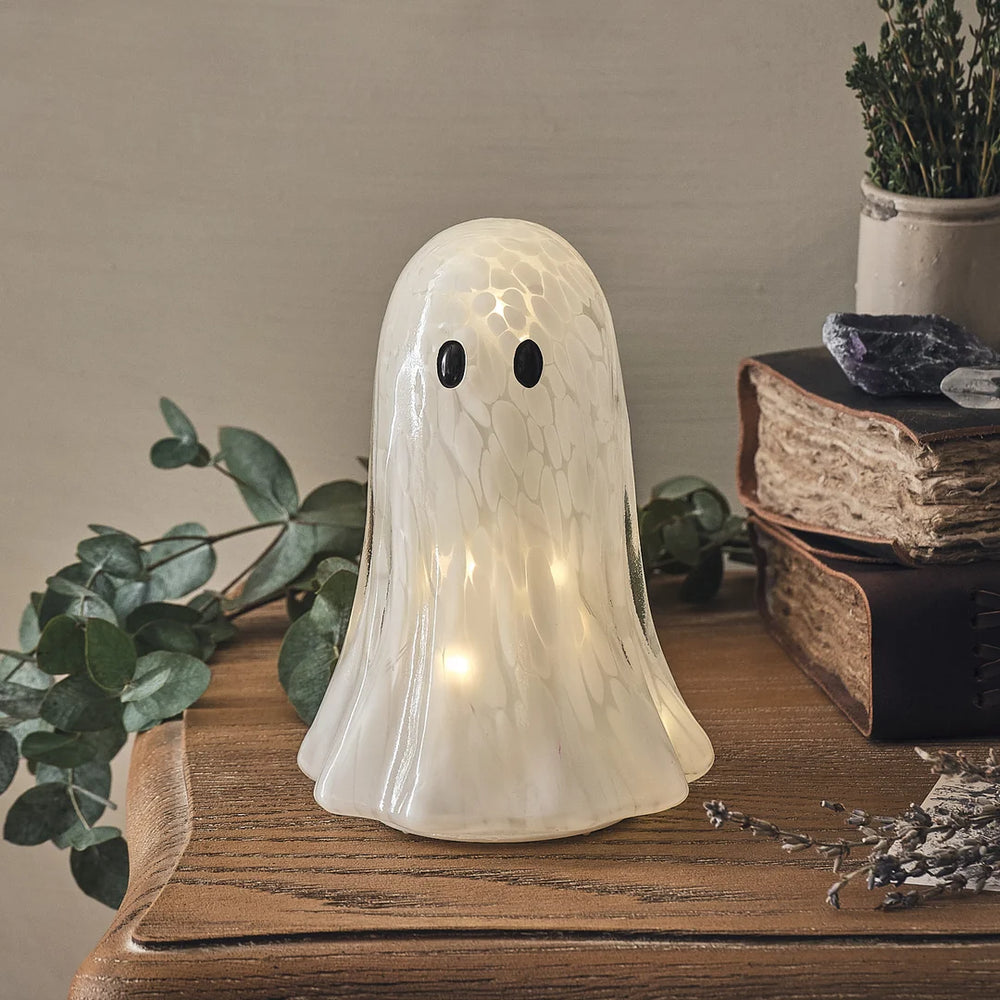 Gertie LED-Halloween-Geist aus Konfetti-Glas mit Timer - groß