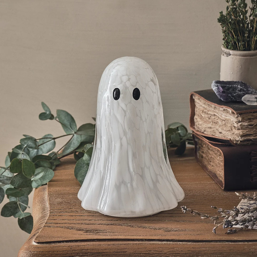 Gertie LED-Halloween-Geist aus Konfetti-Glas mit Timer - groß