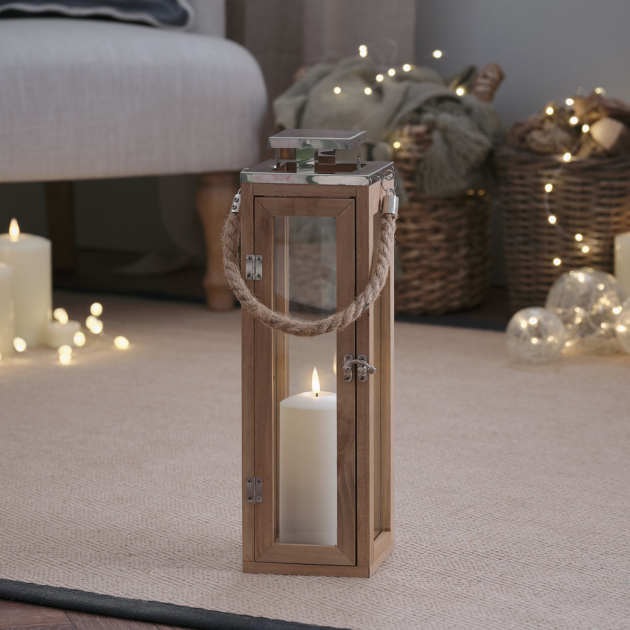Salcombe 2 LED Laternen mit TruGlow® Kerzen