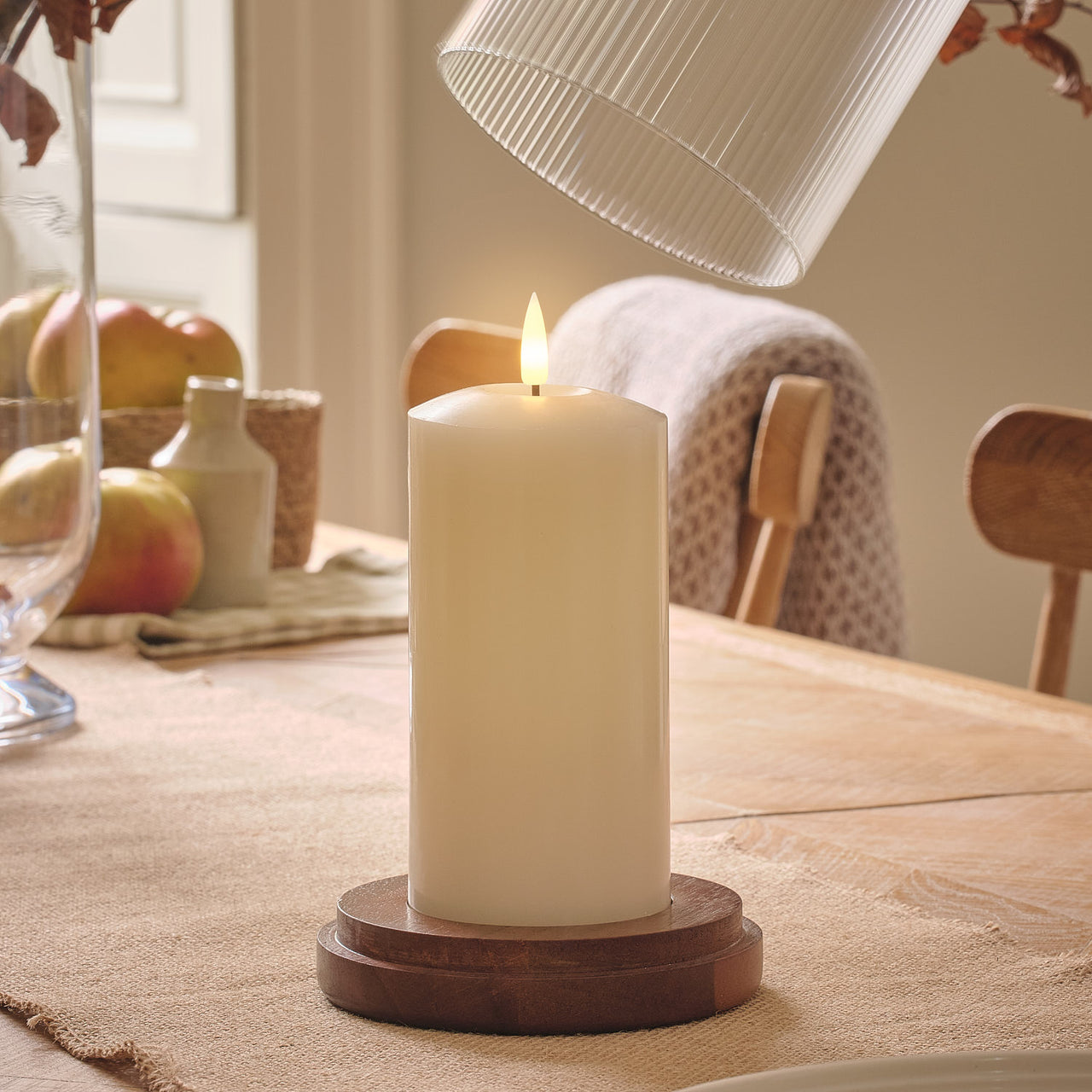 TruGlow® LED-Windlichter aus geriffeltem Glas mit Fernbedienung - groß