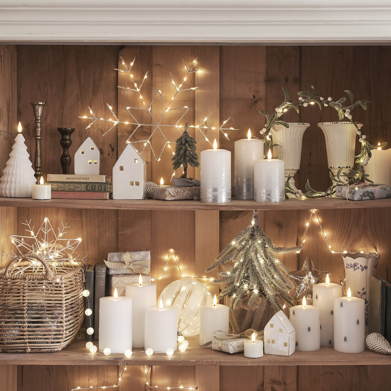 25cm LED Mistelzweig Weihnachtskranz minimalistisch