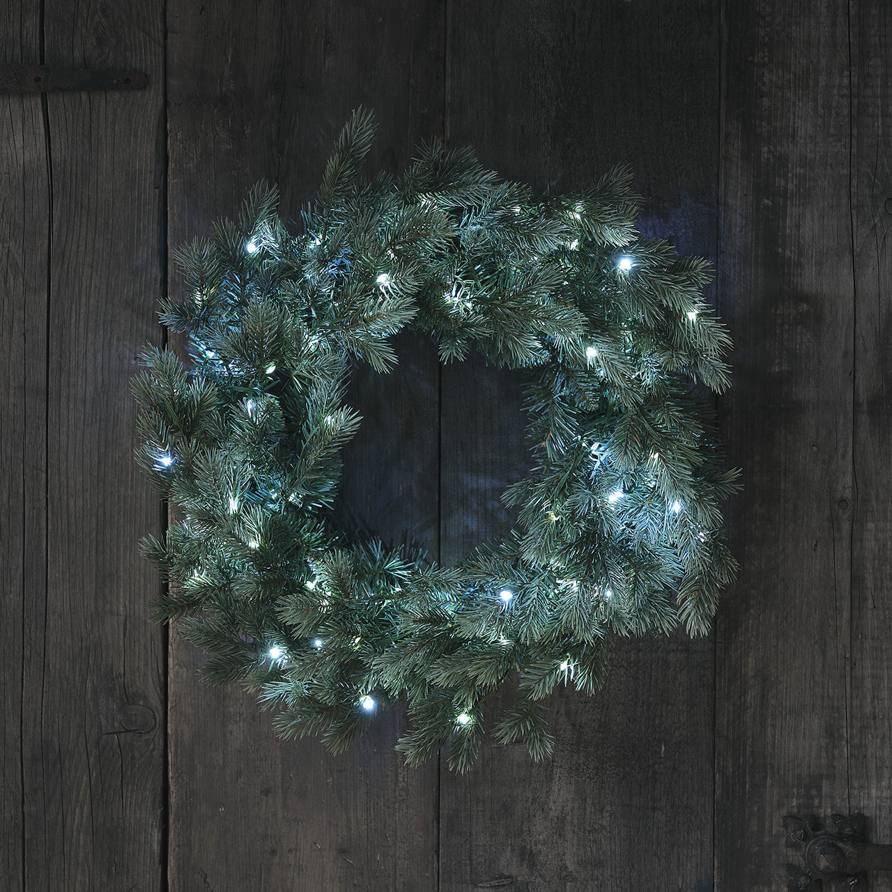 45cm Bicolor LED Weihnachtskranz Tannenzweige