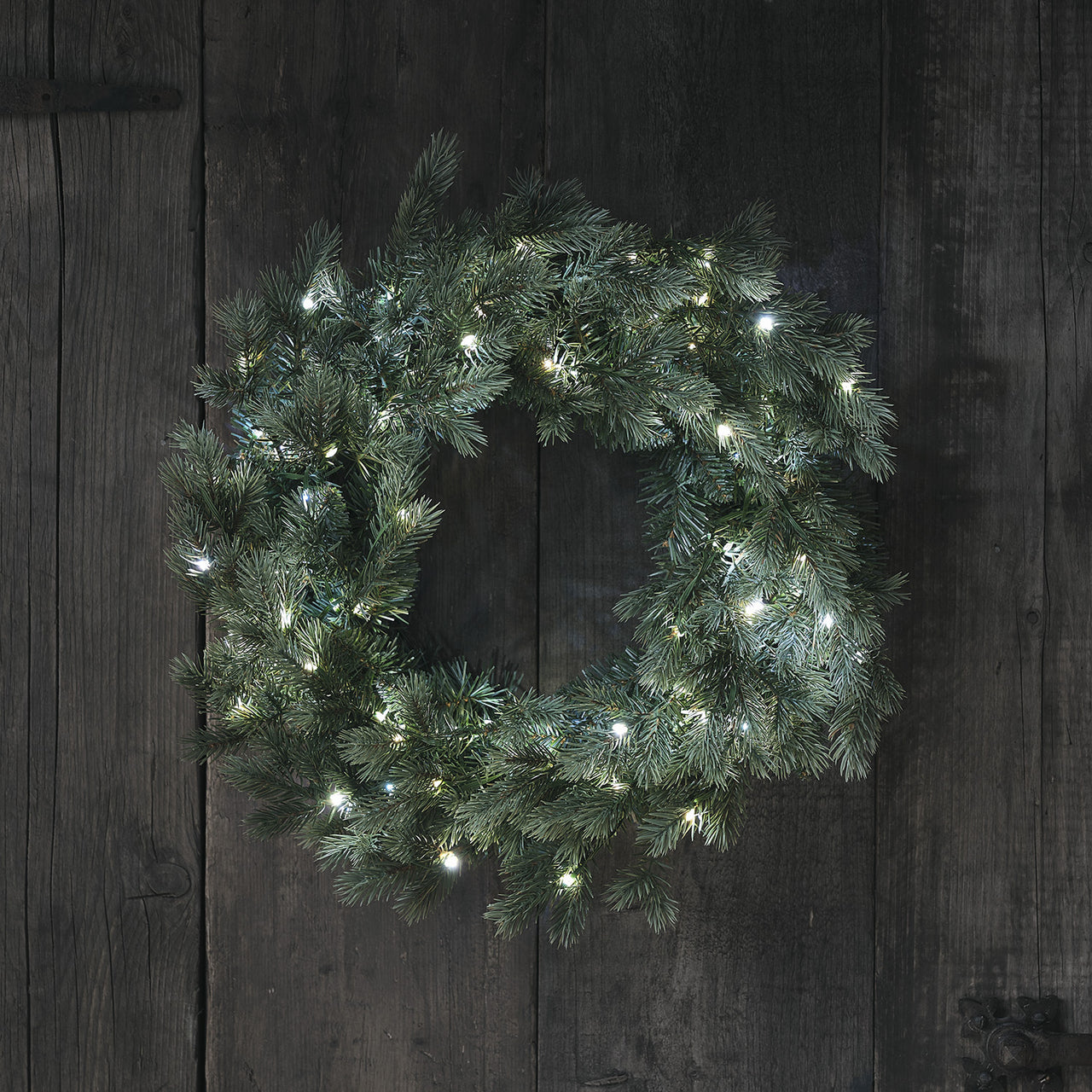 45cm Bicolor LED Weihnachtskranz Tannenzweige