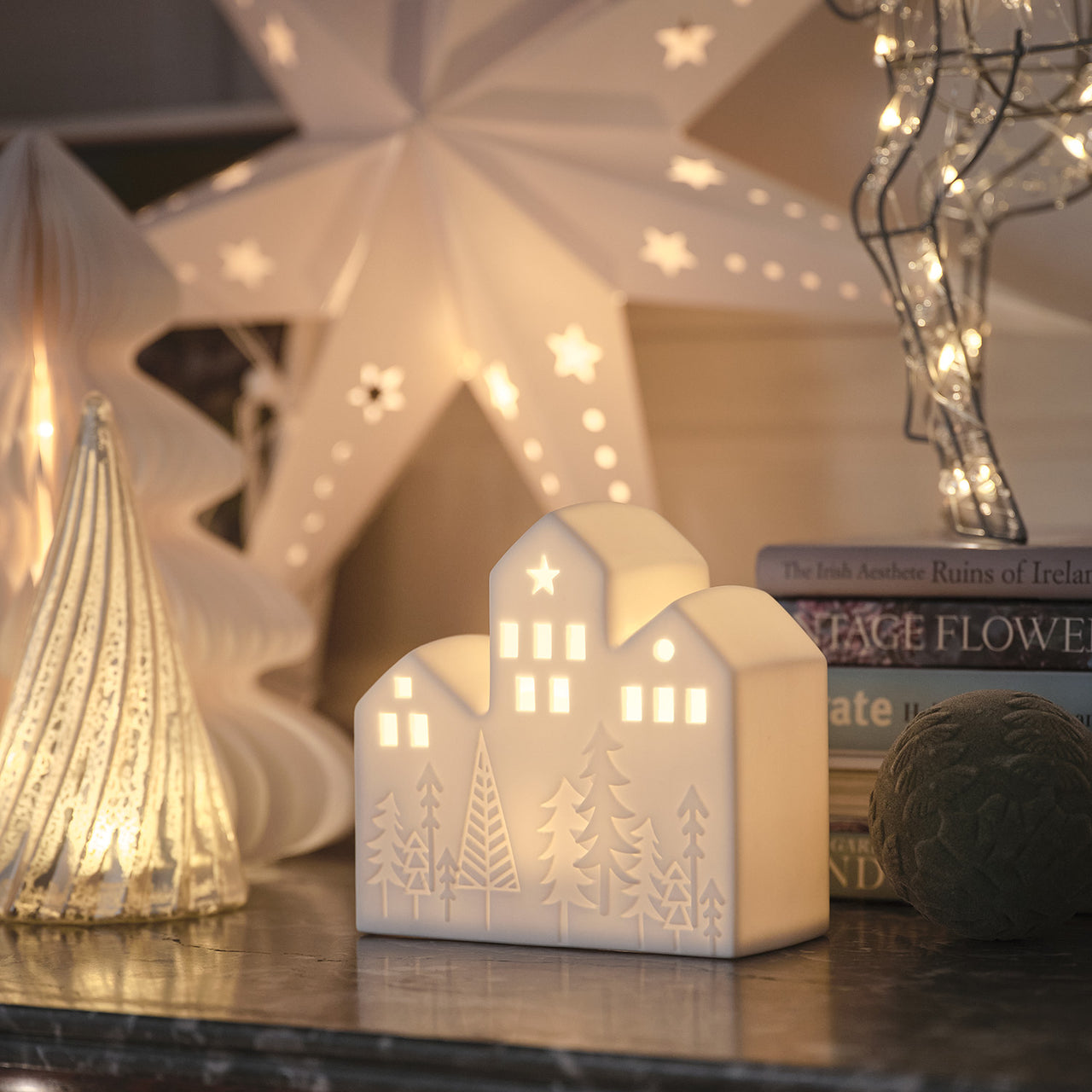 LED-Keramik Weihnachtshaus