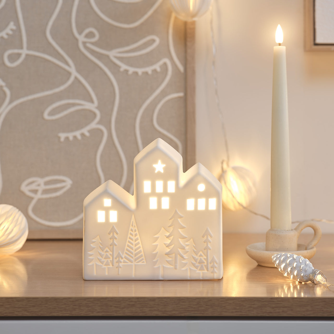 LED-Keramik Weihnachtshaus
