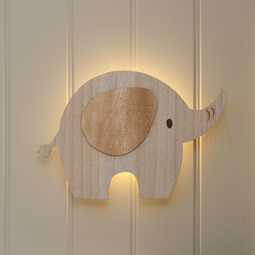 2er Set Wandlampen fürs Kinderzimmer Mond & Elefant