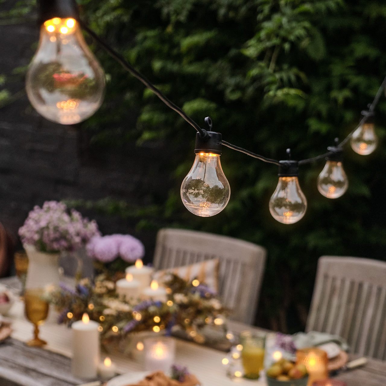 Core Connect 15m 30er Party Lichterkette warmweiß koppelbar schwarzes Kabel