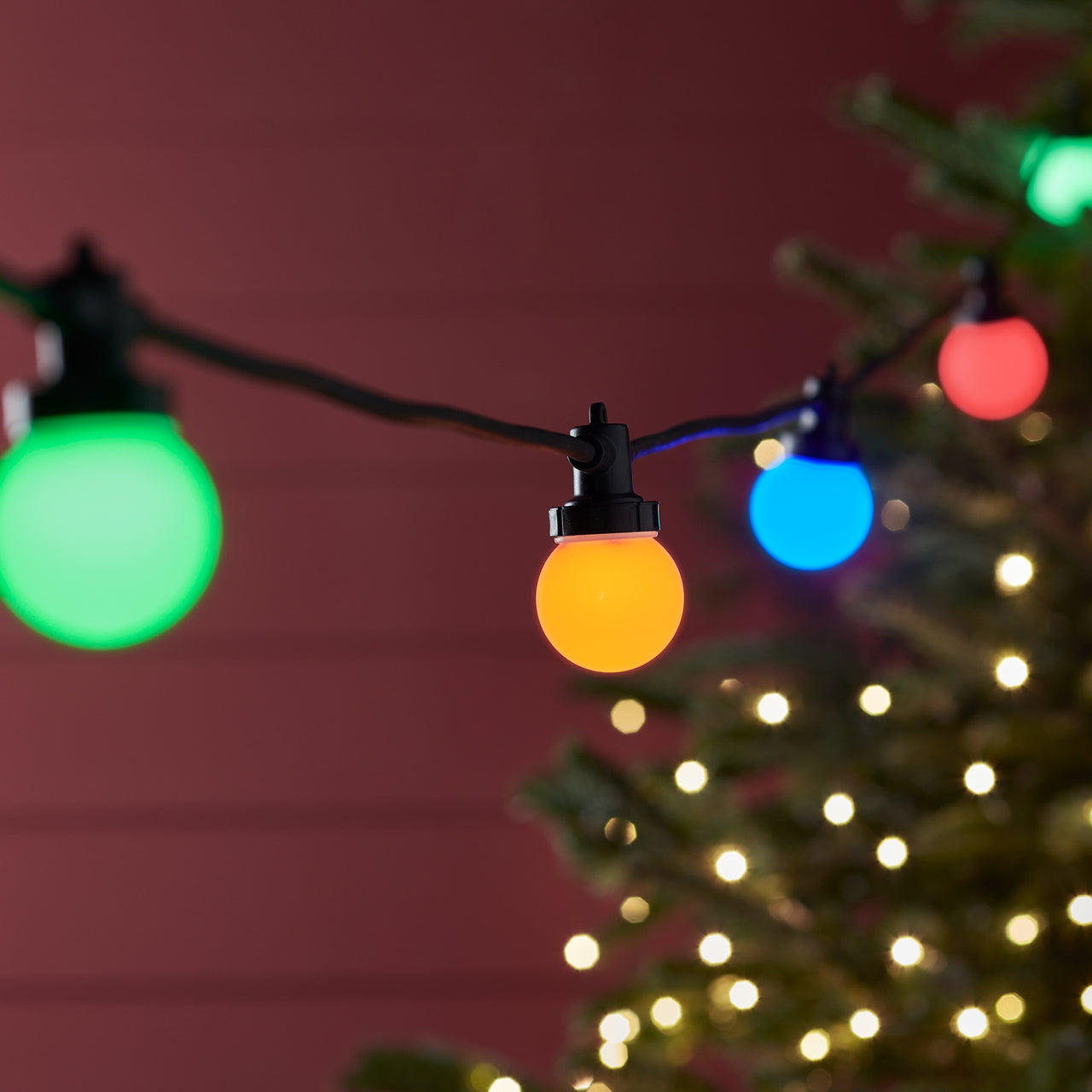 Pro Connect IP67 5m 10er Party Lichterkette bunt koppelbar schwarzes Kabel
