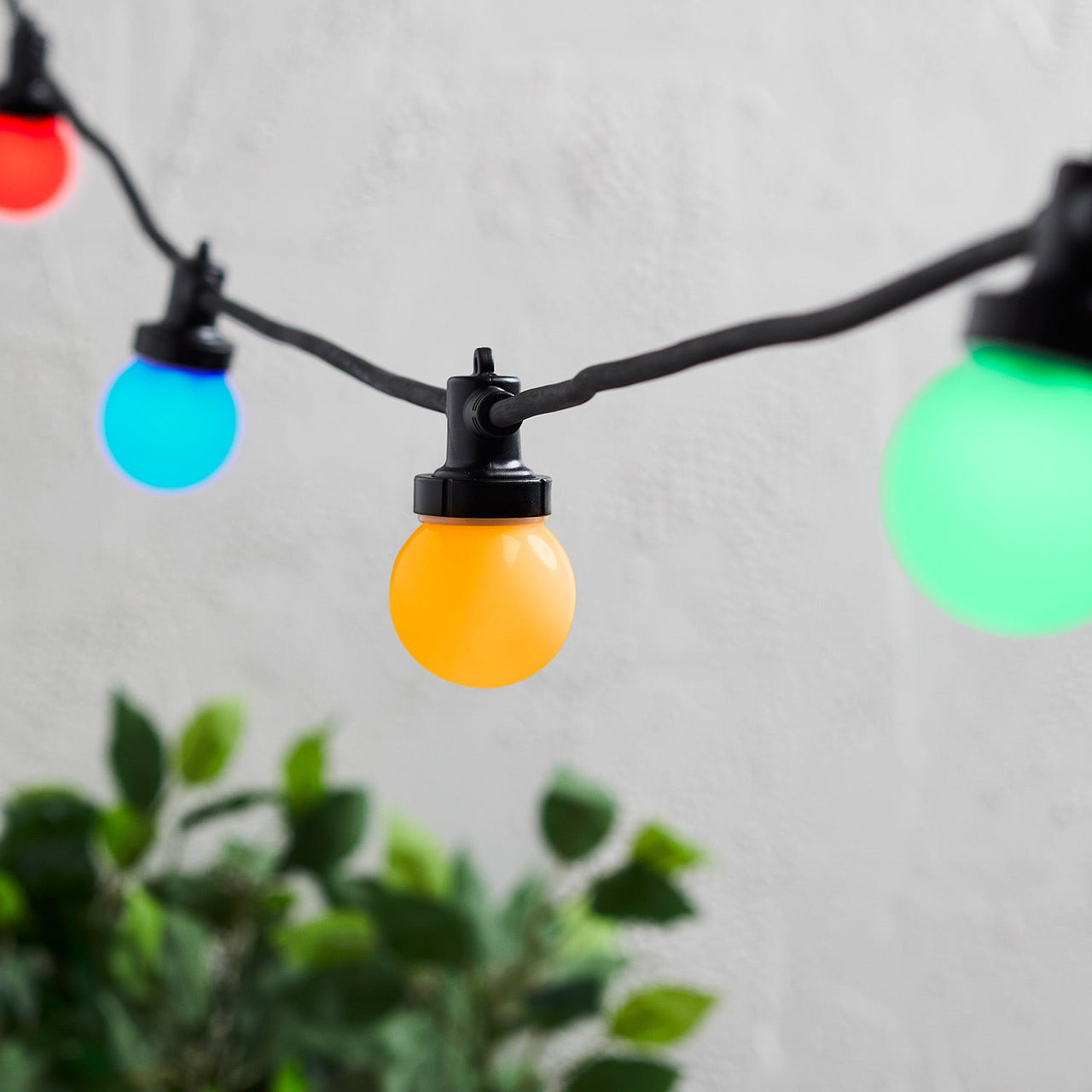 Pro Connect IP67 5m 10er Party Lichterkette bunt koppelbar schwarzes Kabel