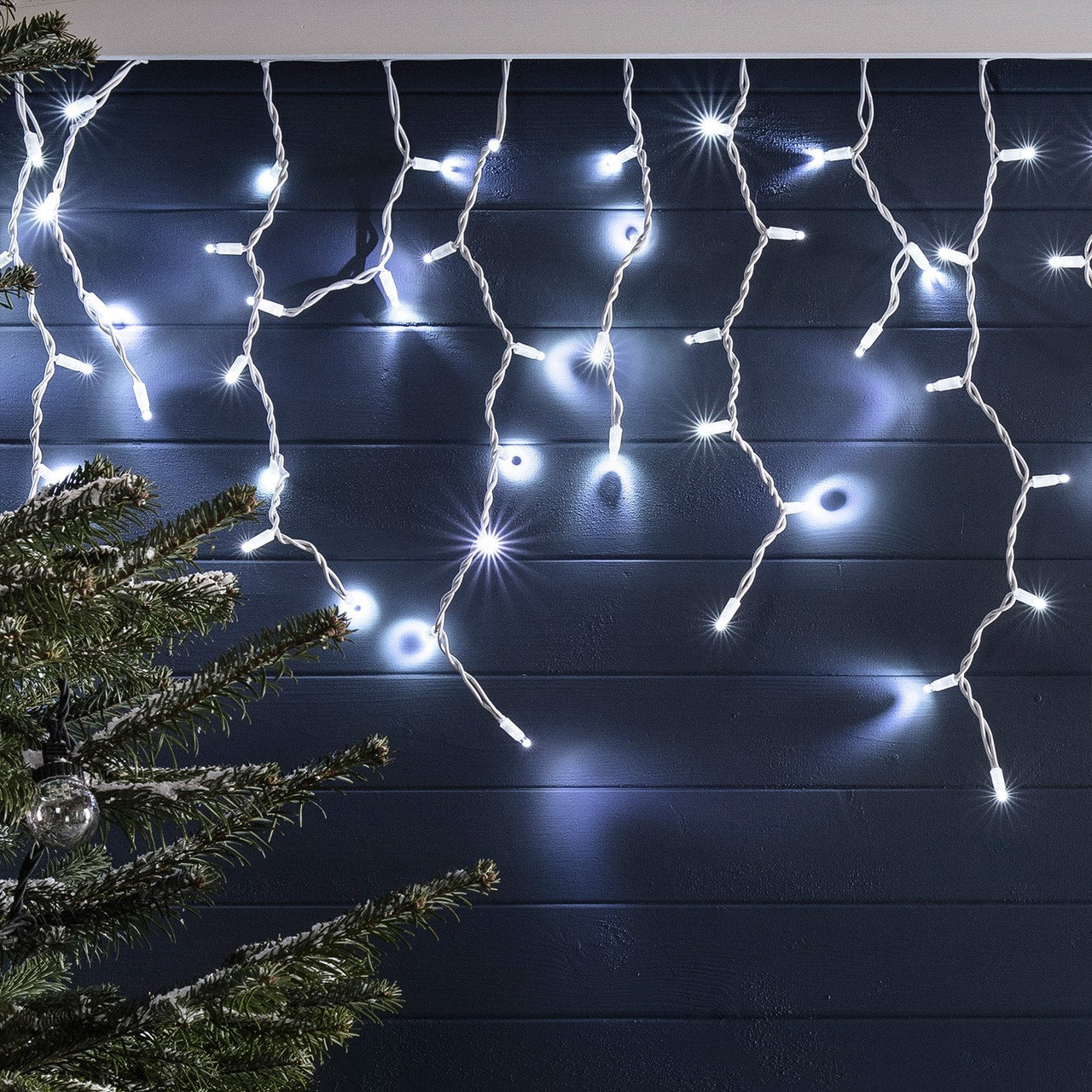 Pro Connect 20m 1000er LED Eiszapfen Lichterkette weiß koppelbar weißes Kabel IP67