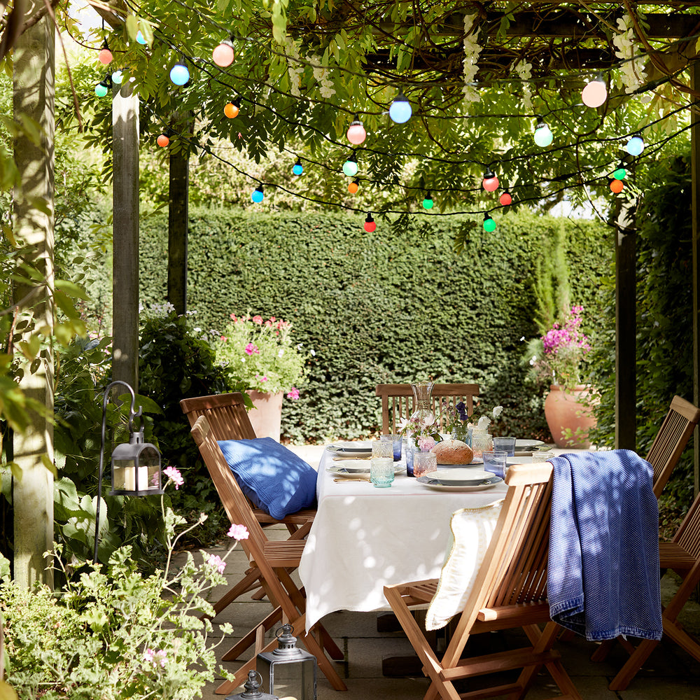 Pro Connect IP67 100m 200er Party Lichterkette bunt koppelbar schwarzes Kabel