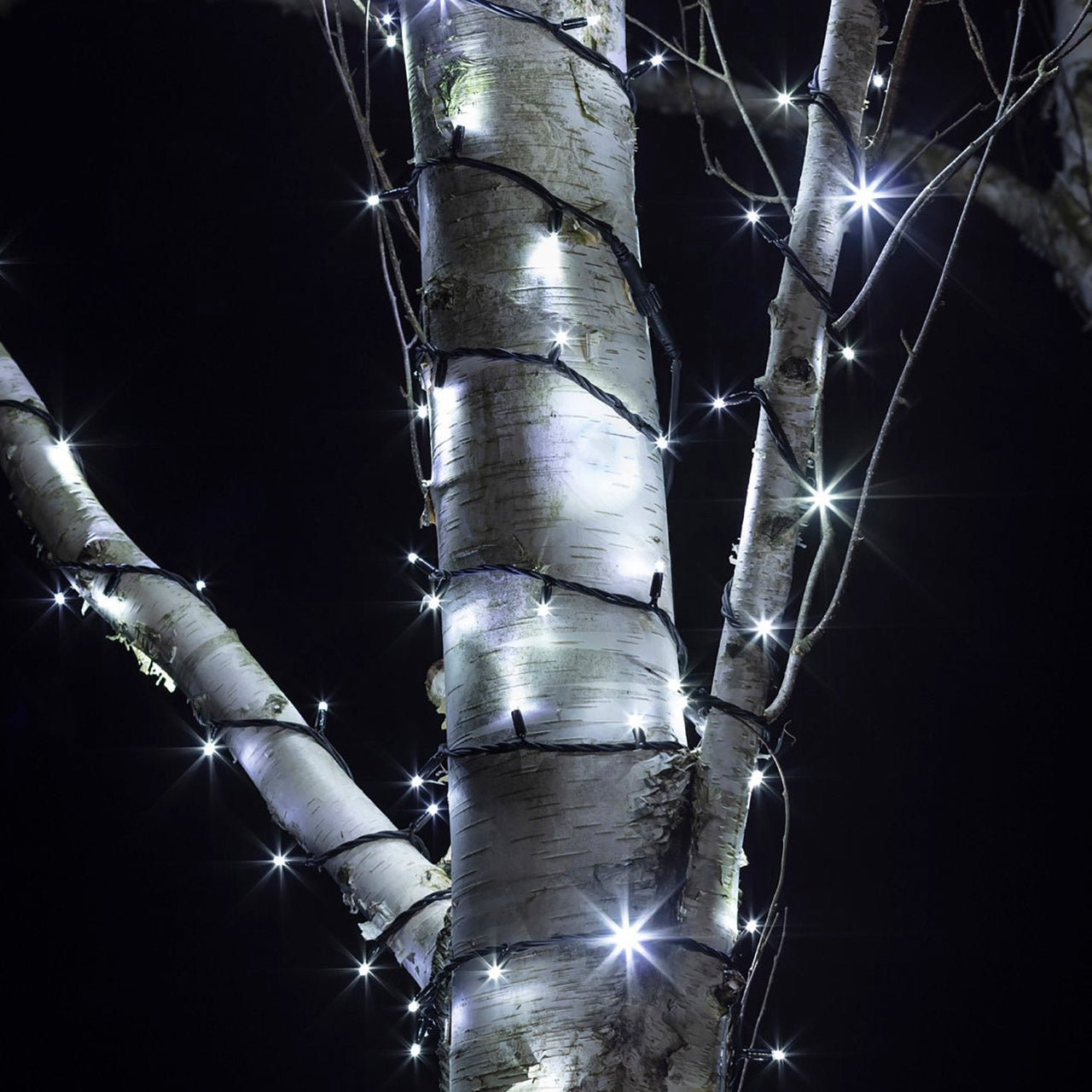 145m 1450er LED Lichterkette weiß koppelbar schwarzes Kabel Pro Serie