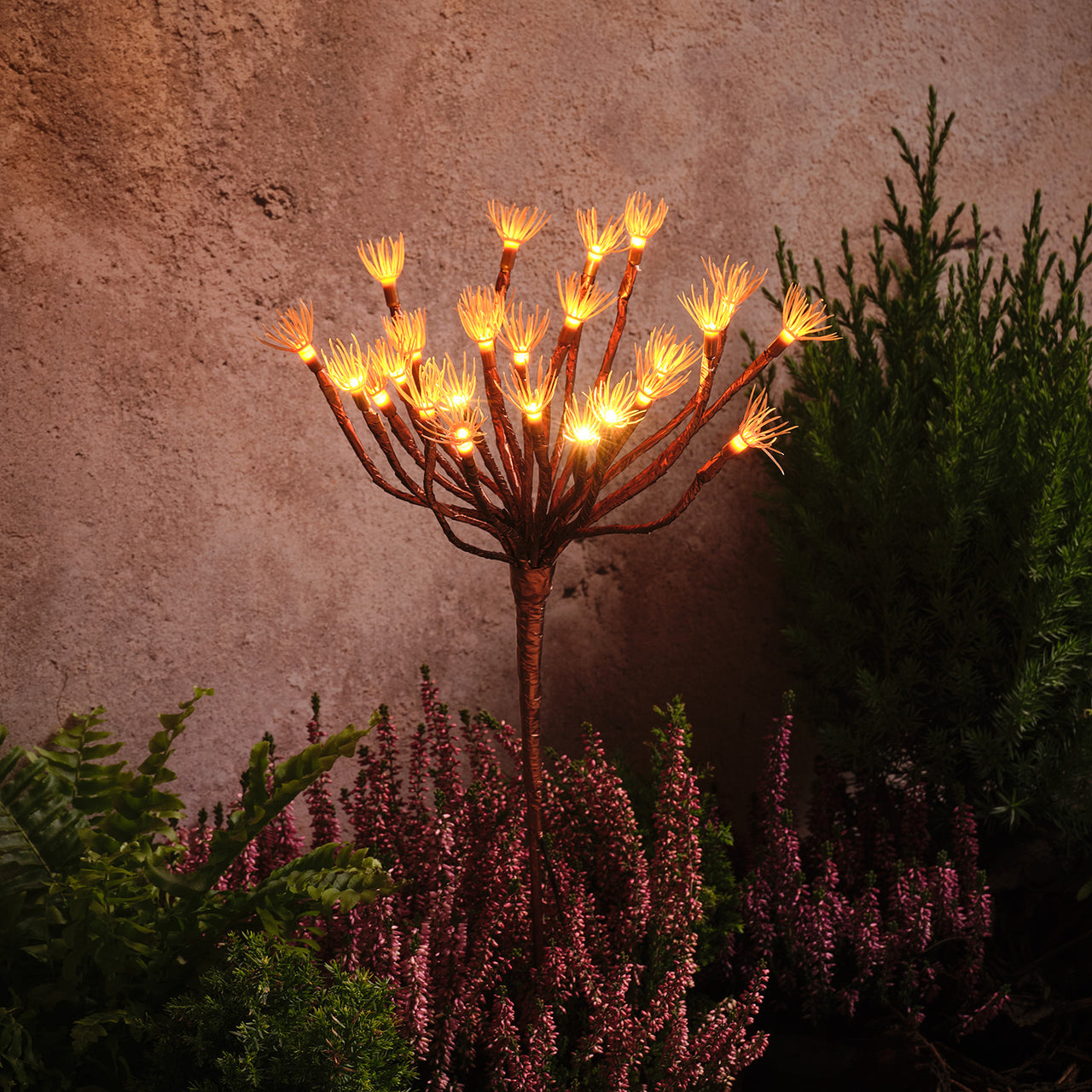 Solar-Gartenstecker Pusteblume mit 25 warmweißen LEDs