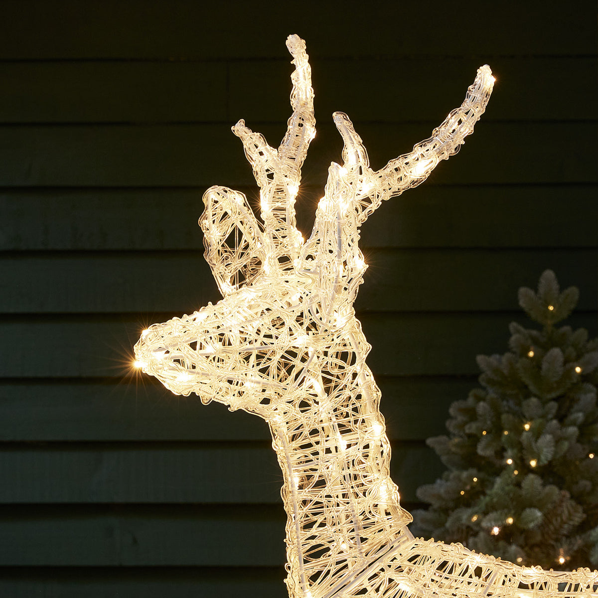 Bicolor Solar-LED-Rentier Hirsch L Swinsty aus Acryl