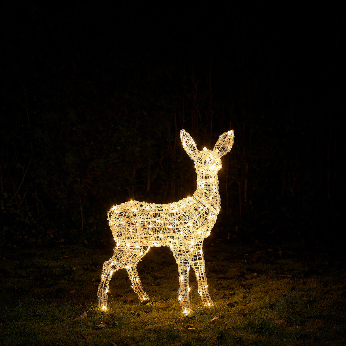 Bicolor Solar-LED-Rentier Rehkitz L Swinsty aus Acryl