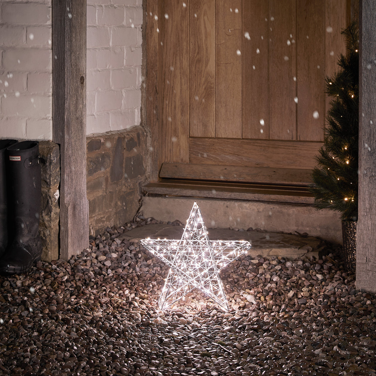 35cm Bicolor LED Stern Weihnachtsdeko außen