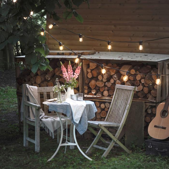 Ultimate Connect 40m 80er LED Lichterkette Glühbirnen warmweiß koppelbar schwarzes Kabel