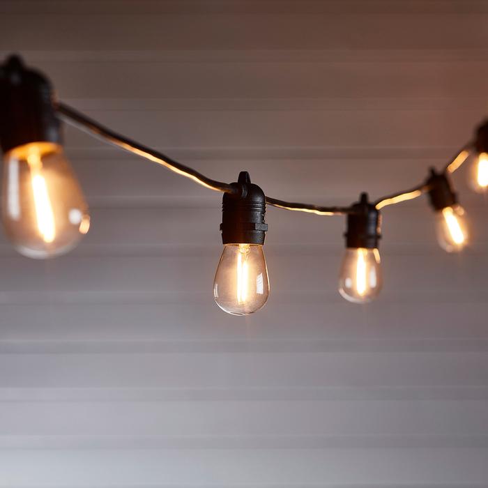 Ultimate Connect 50m 100er LED Lichterkette Glühbirnen warmweiß koppelbar schwarzes Kabel