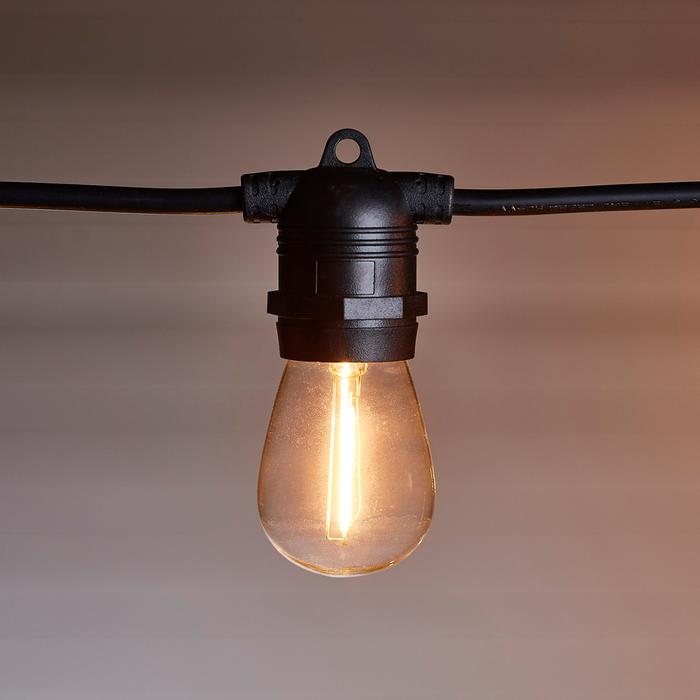 Ultimate Connect 40m 80er LED Lichterkette Glühbirnen warmweiß koppelbar schwarzes Kabel