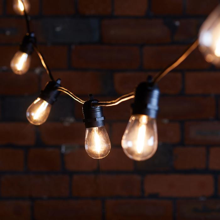 Ultimate Connect 40m 80er LED Lichterkette Glühbirnen warmweiß koppelbar schwarzes Kabel