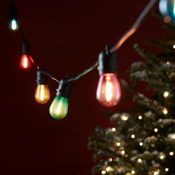 Ultimate Connect 25m 50er LED Lichterkette Glühbirnen bunt koppelbar schwarzes Kabel
