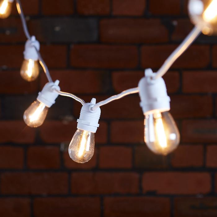 Ultimate Connect 10m 20er LED Lichterkette Glühbirnen warmweiß koppelbar weißes Kabel