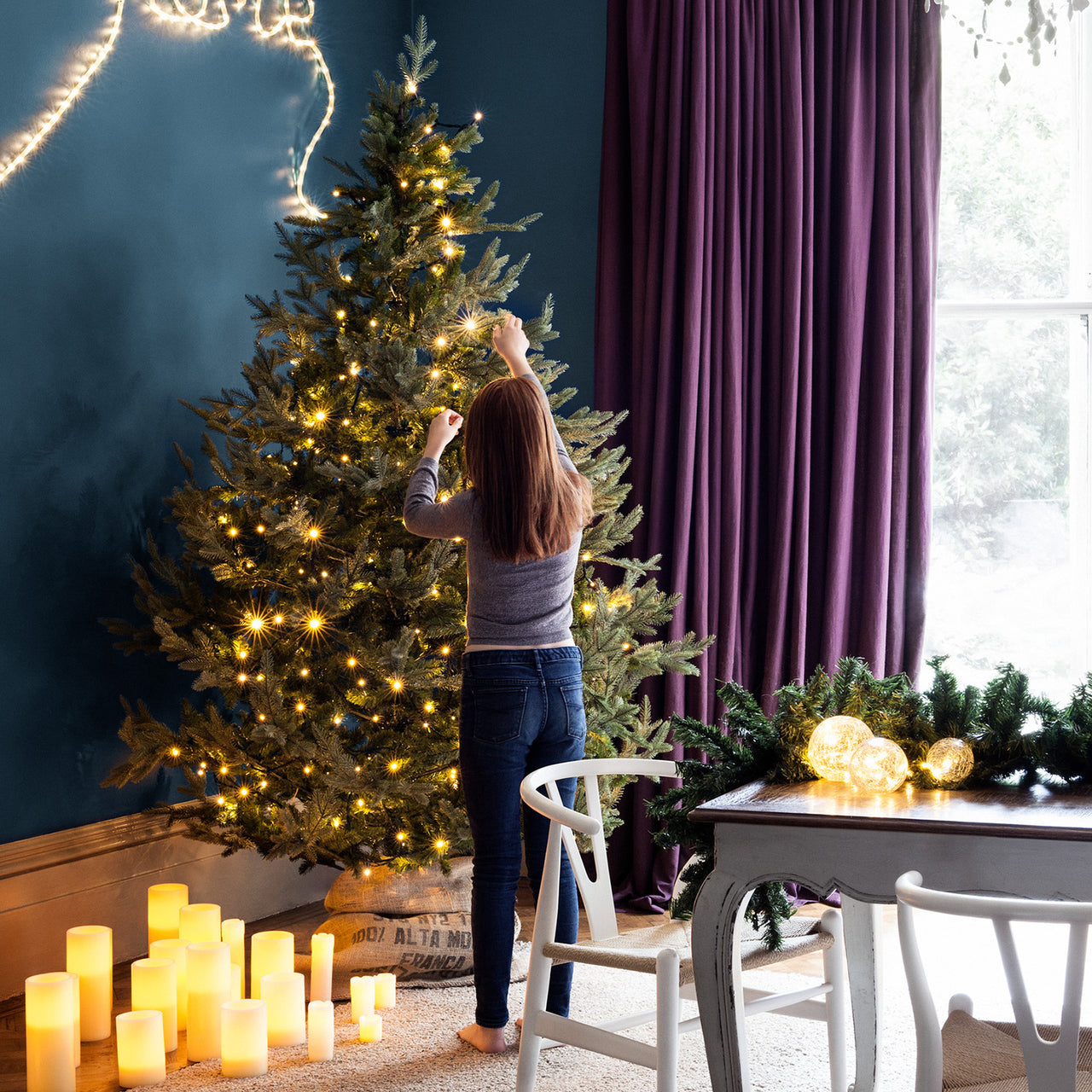 Core Connect 30m 300er LED Lichterkette warmweiß koppelbar grünes Kabel