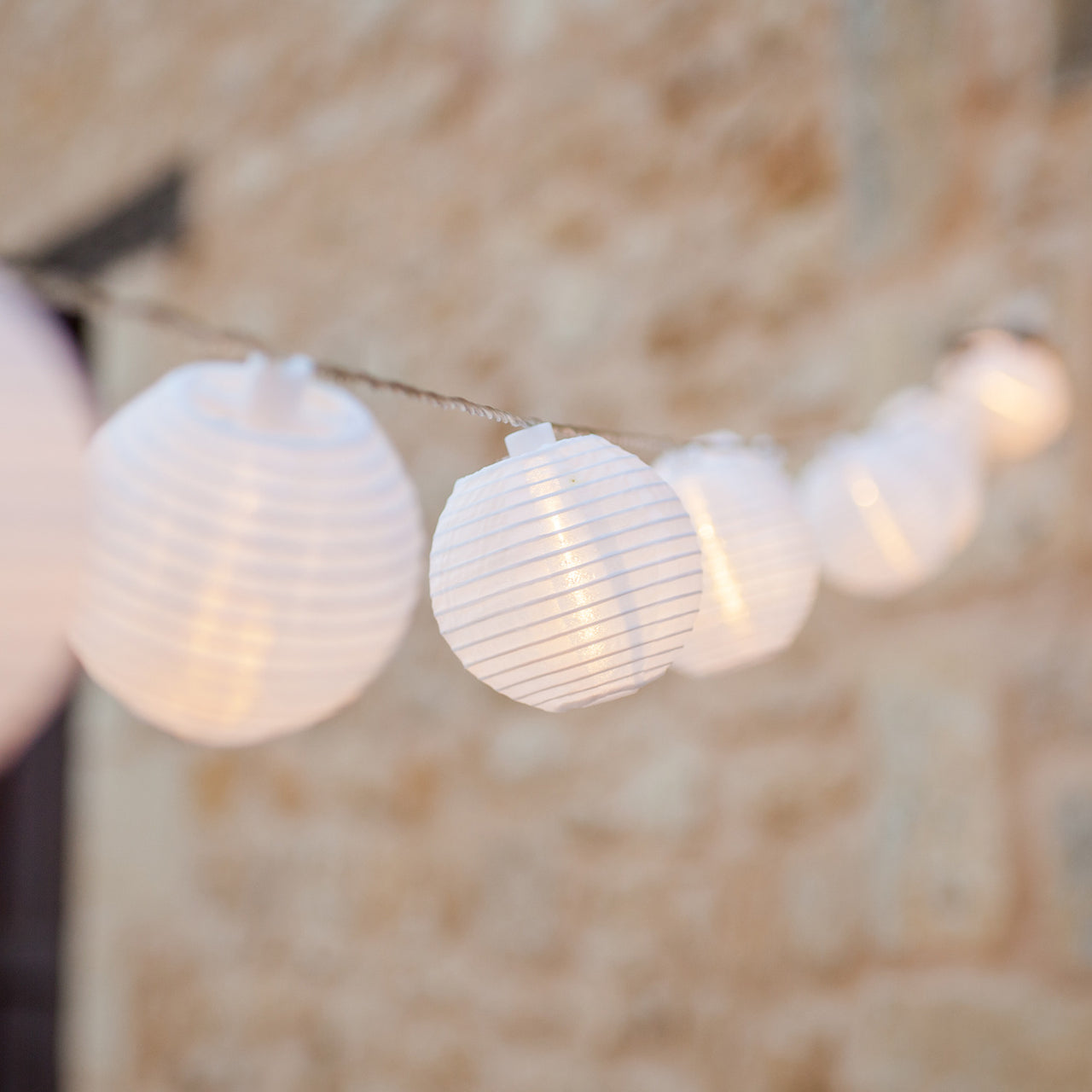 20er Lampion Lichterkette warmweiß koppelbar