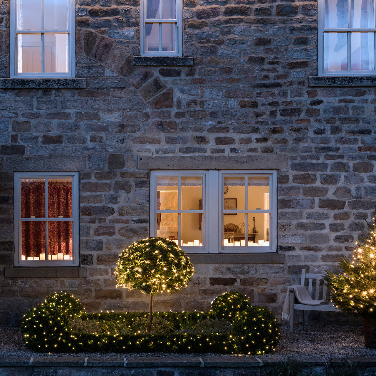 100er LED Batterie Lichterkette Außen warmweiß grünes Kabel