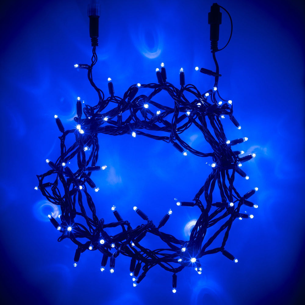 Core Connect 60m 600er LED Lichterkette blau koppelbar grünes Kabel
