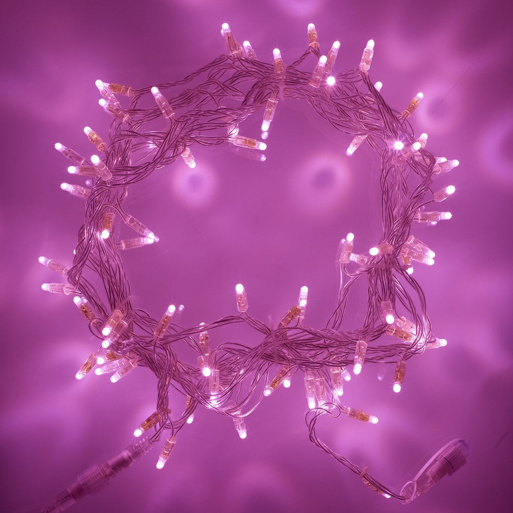 Core Connect 70m 700er LED Lichterkette pink koppelbar transparentes Kabel