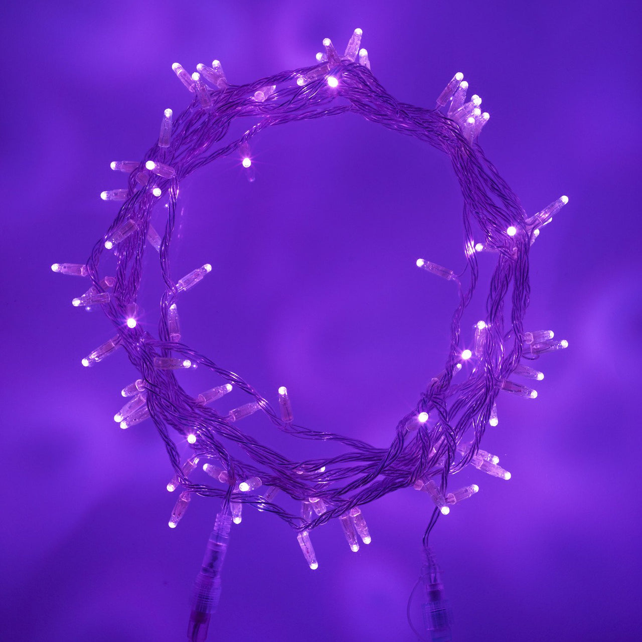 Core Connect 70m 700er LED Lichterkette lila koppelbar transparentes Kabel