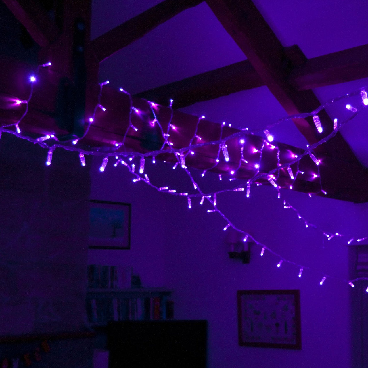 Core Connect 40m 400er LED Lichterkette lila koppelbar transparentes Kabel