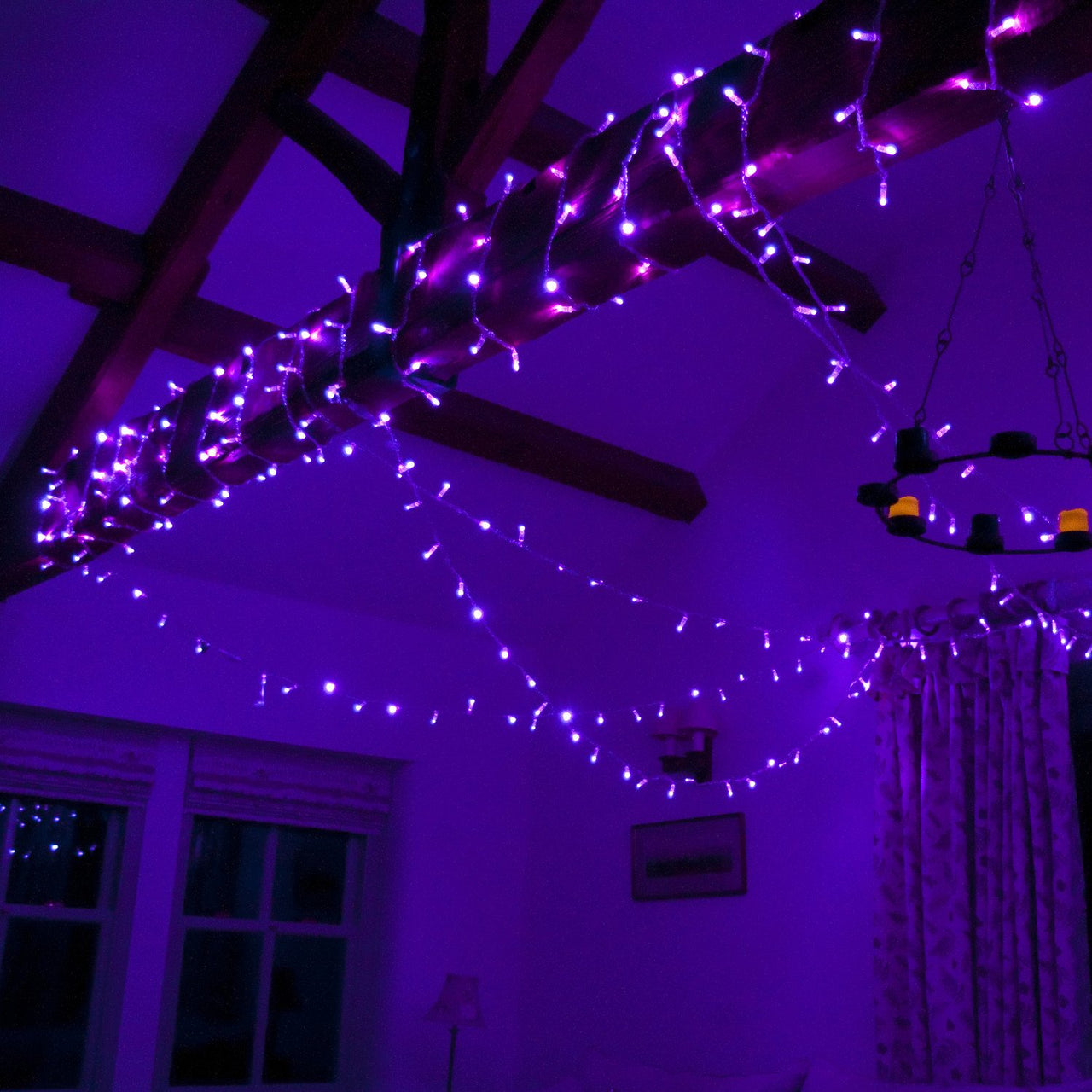 Core Connect 40m 400er LED Lichterkette lila koppelbar transparentes Kabel