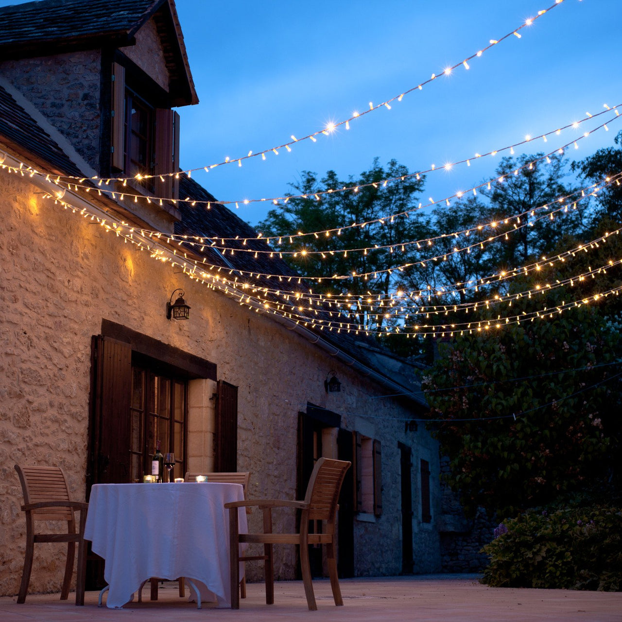 Core Connect 50m 500er LED Lichterkette warmweiß koppelbar transparentes Kabel