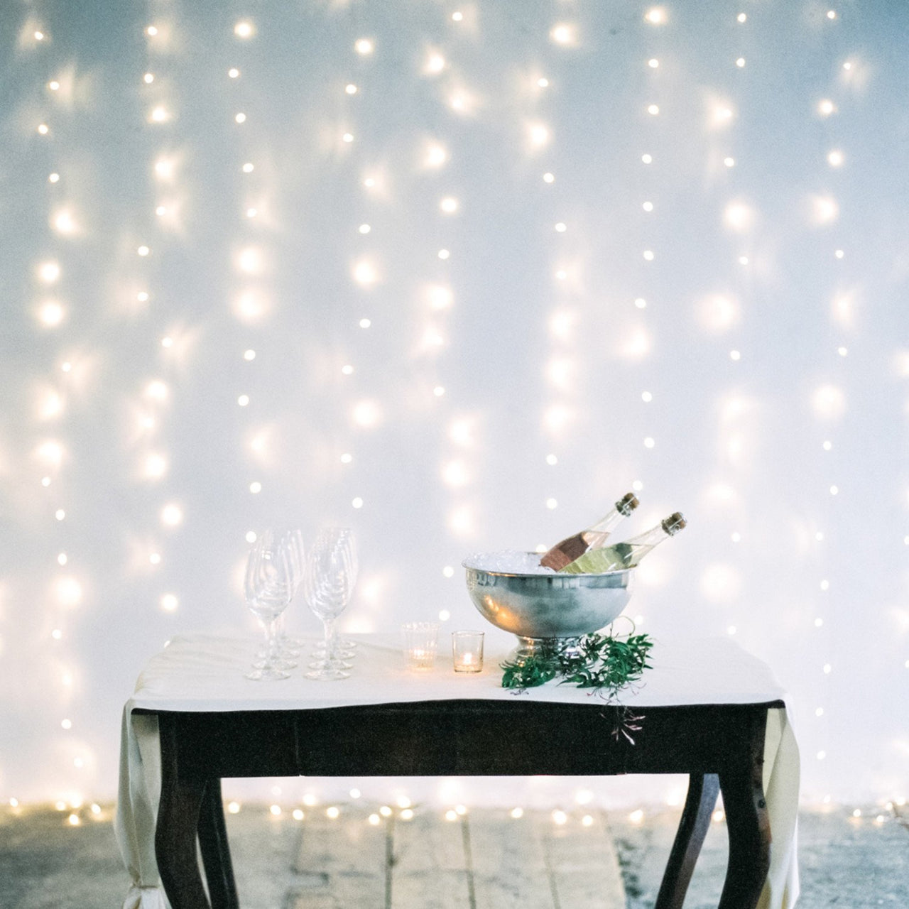 Core Connect 4m x 2m 384er LED Lichtervorhang warmweiß koppelbar transparentes Kabel