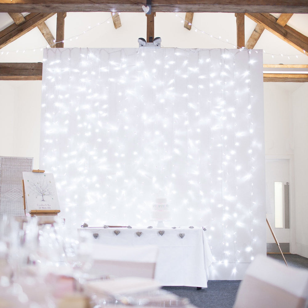 Core Connect 6m x 3m 864er LED Lichtervorhang weiß koppelbar transparentes Kabel