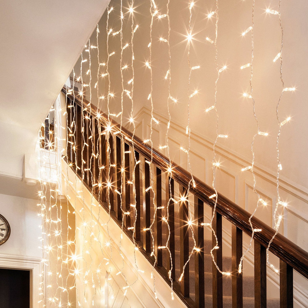 Core Connect 6m x 3m 864er LED Lichtervorhang warmweiß koppelbar transparentes Kabel