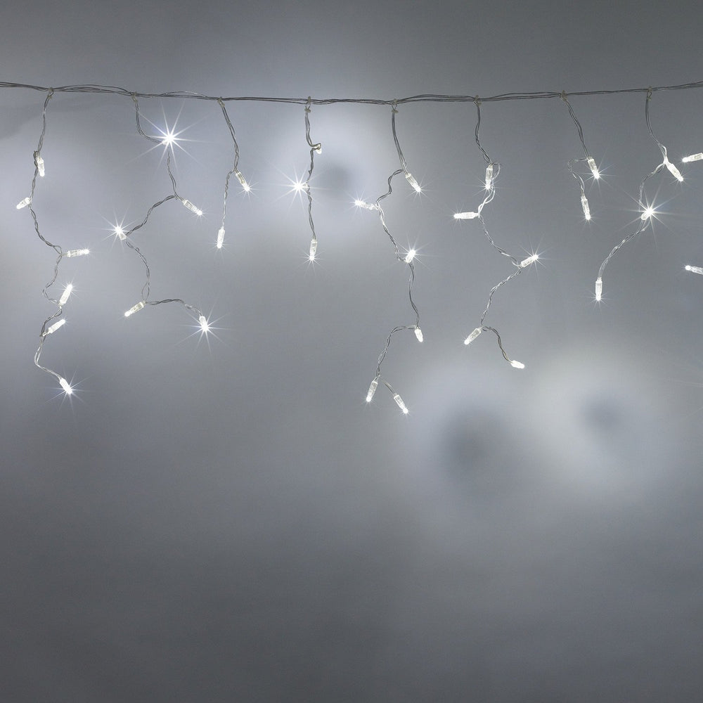Core Connect 4m 128er LED Eiszapfen Lichterkette weiß koppelbar transparentes Kabel