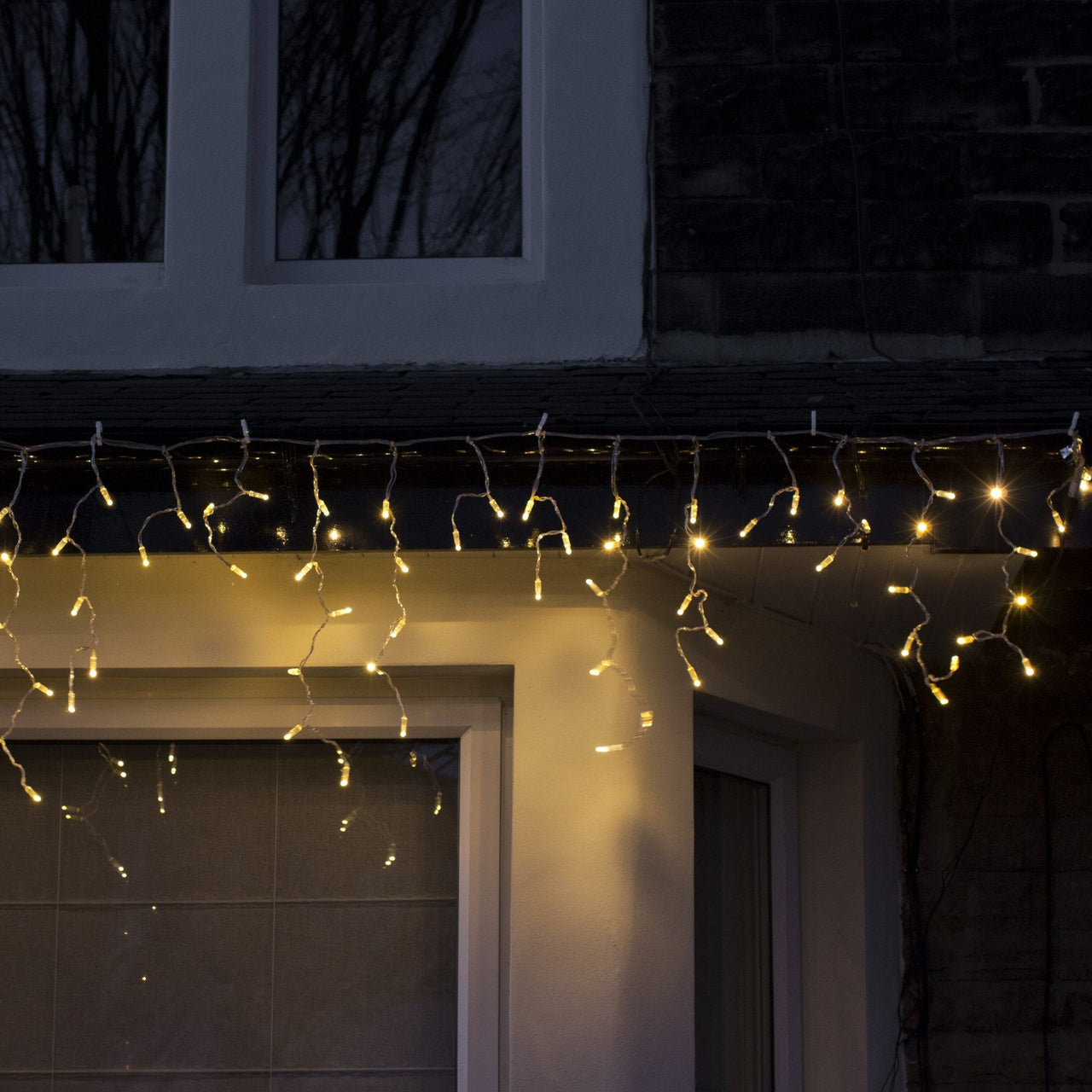 Core Connect 10m 320er LED Eiszapfen Lichterkette warmweiß koppelbar transparentes Kabel