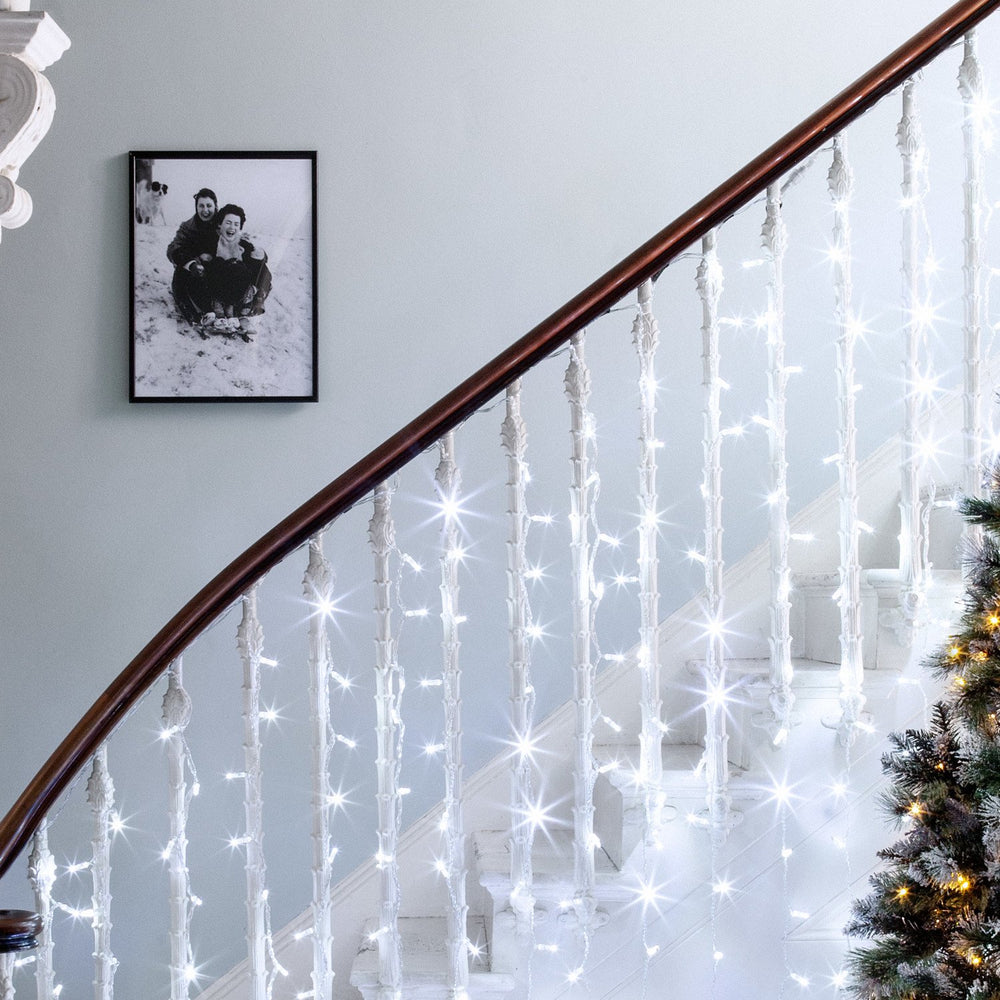 Core Connect 10m x 1m 480er LED Lichtervorhang weiß koppelbar transparentes Kabel